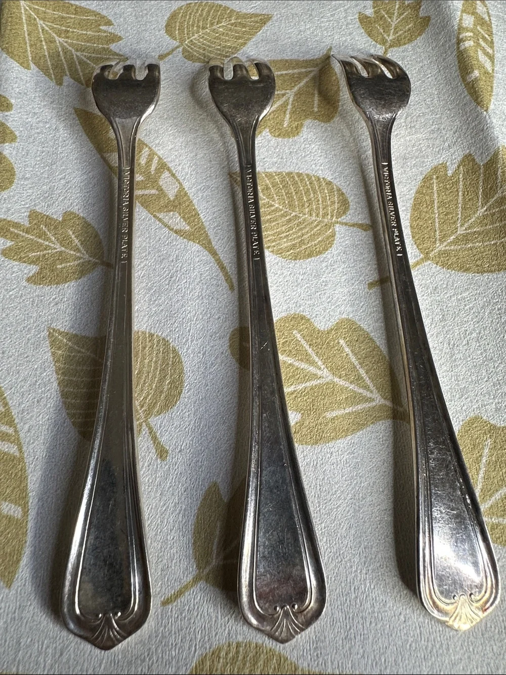 Victoria Silver plated appetizer/ oyster Forks (Set of 3)